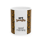 Art Lover Snake Print Ceramic Mug — "Good Morning" Coffee Cup (11oz/15oz)