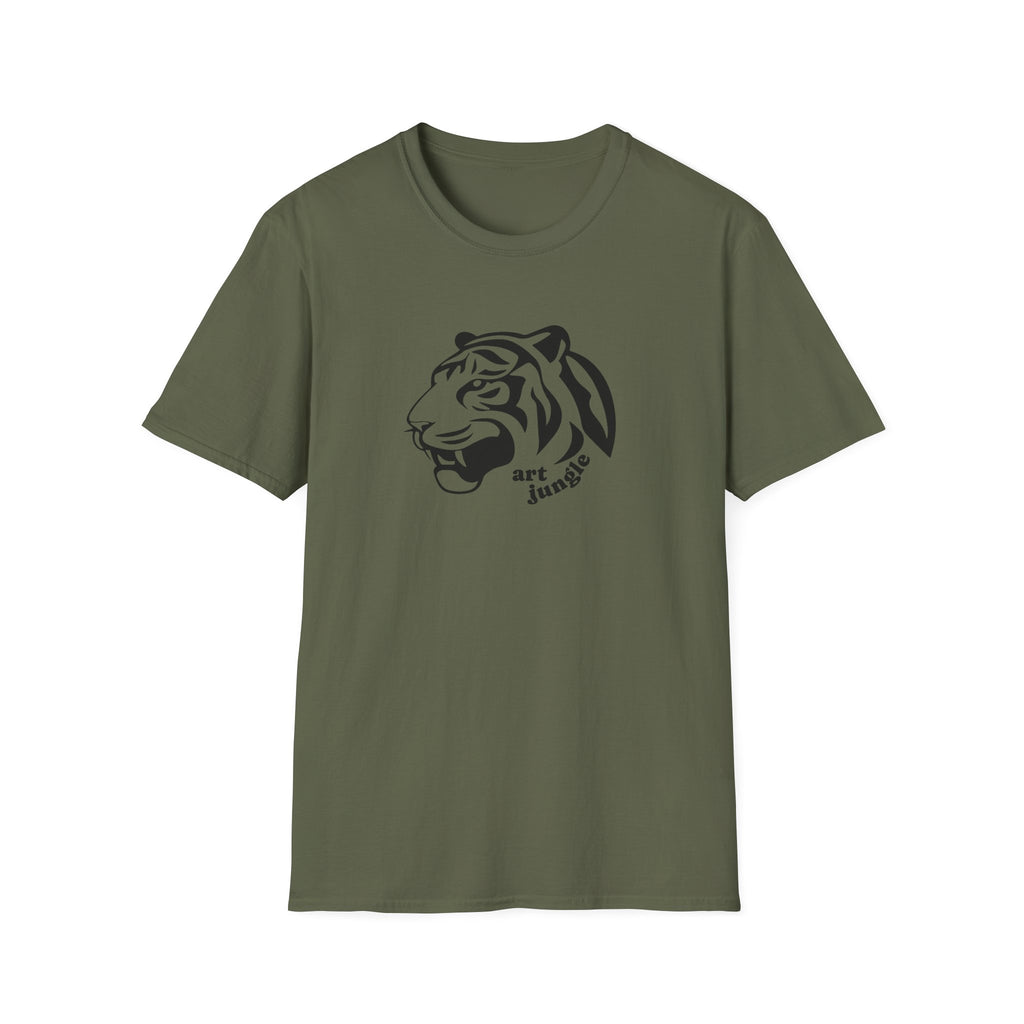 Tiger Head Graphic T-Shirt — 'art jungle' Minimalist Wildlife Tee 