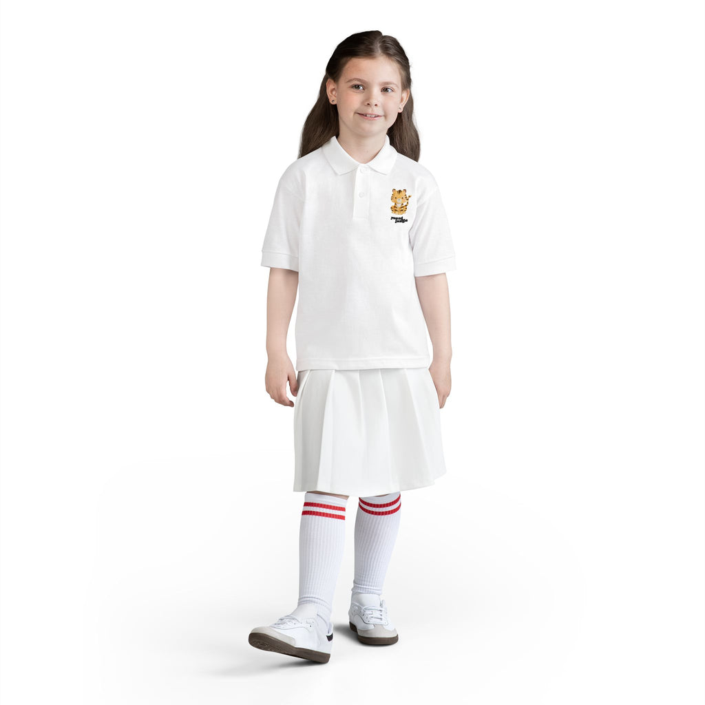 Kids Polo Shirt with Cute Tiger Patch