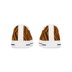 Tiger Stripe Women's Low Top Sneakers — Animal Print Canvas Shoes 