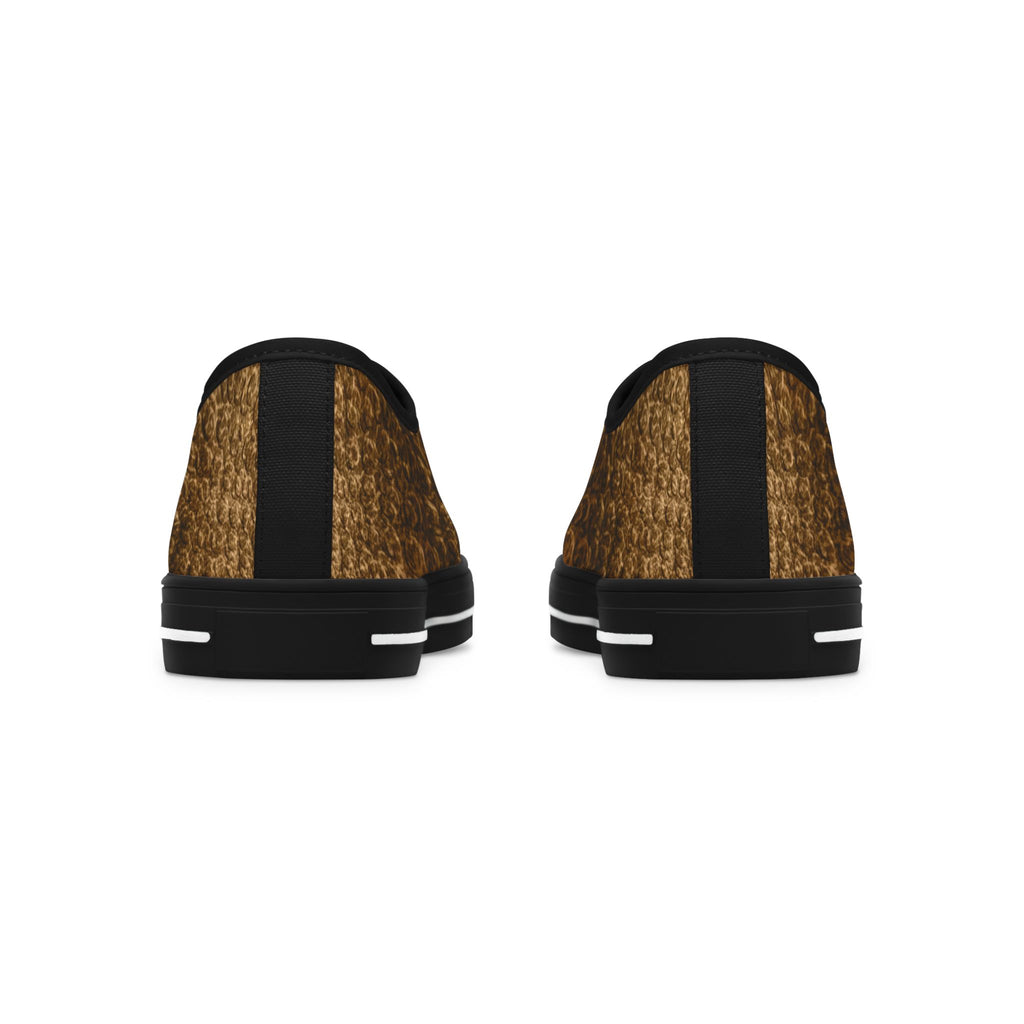 Brown Crocodile Women's Low Top Sneakers — Stylish Casual Shoes