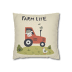 Farm Life Decorative Pillow – Cute Tractor Throw Pillowcase