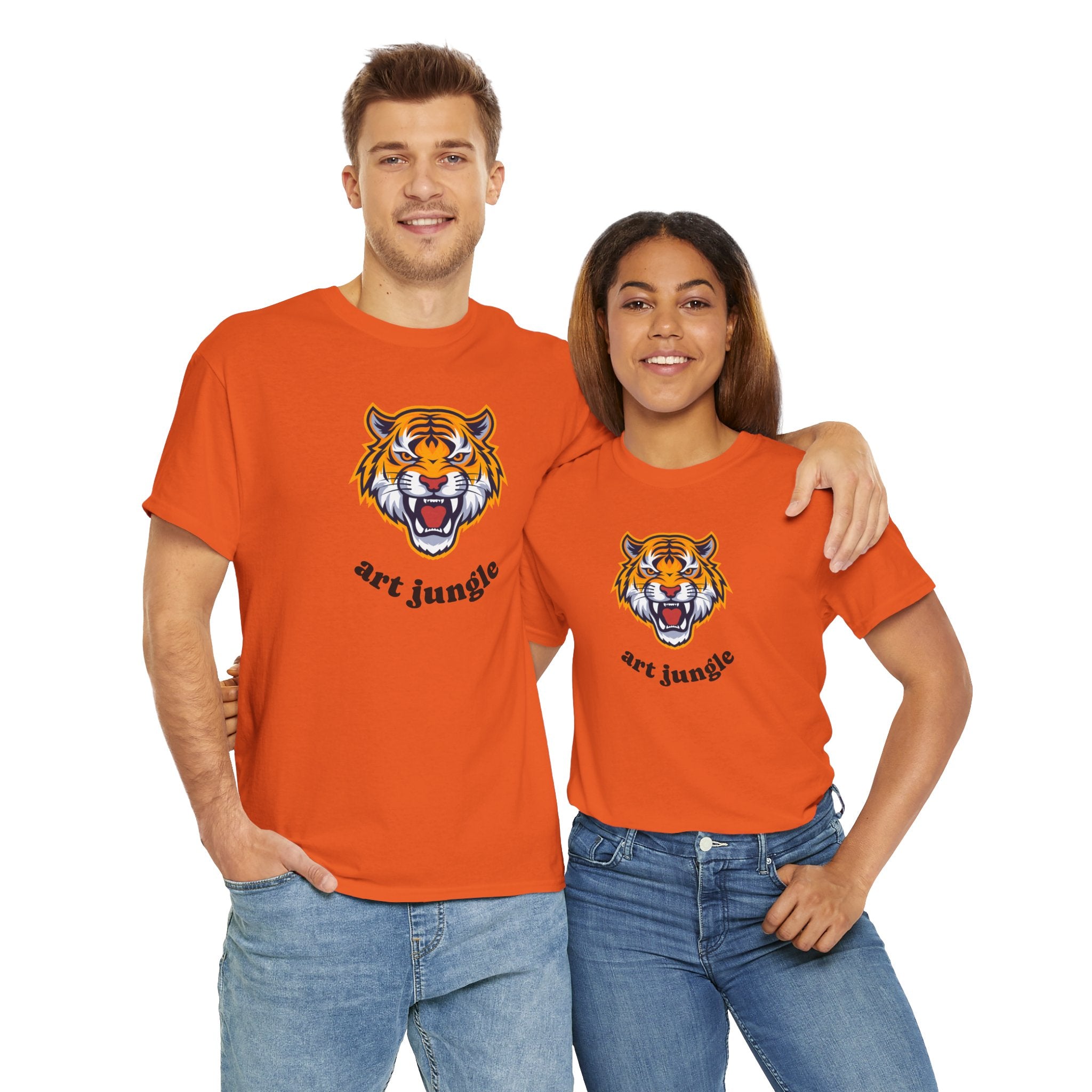 Tiger Head Tee Shirt - Unisex Heavy Cotton