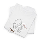 Coffee Time Tee — Minimal Line Art Woman Drinking Coffee