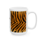 Art Jungle Tiger Stripe Ceramic Mug — "Good Morning" Coffee Cup (11oz & 15oz)