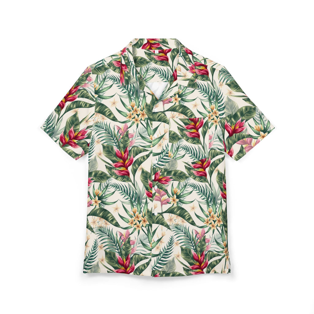 Tropical Hibiscus Hawaiian Shirt — Floral Palm Vacation Button-Down