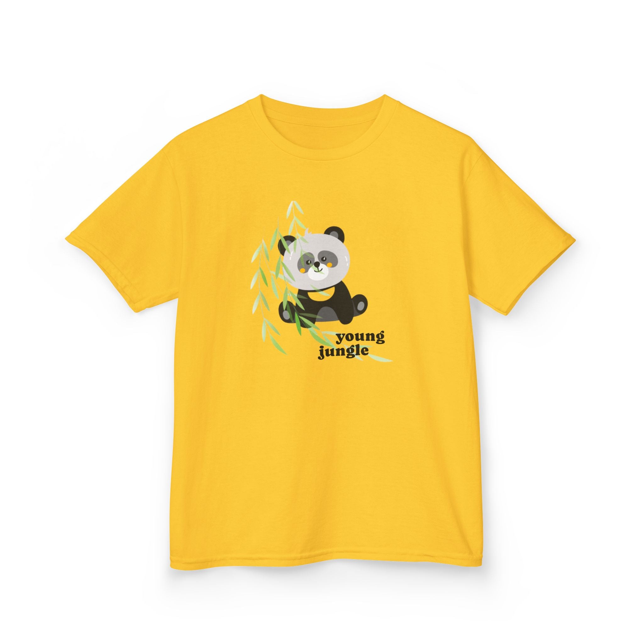 Kids Tee — Cute Panda "Young Jungle" Graphic Shirt 