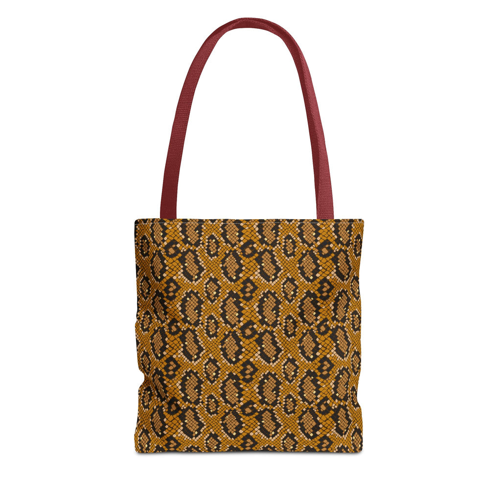 Snake Print Tote Bag — Brown Leopard/Serpent Pattern All-Over-Print Tote