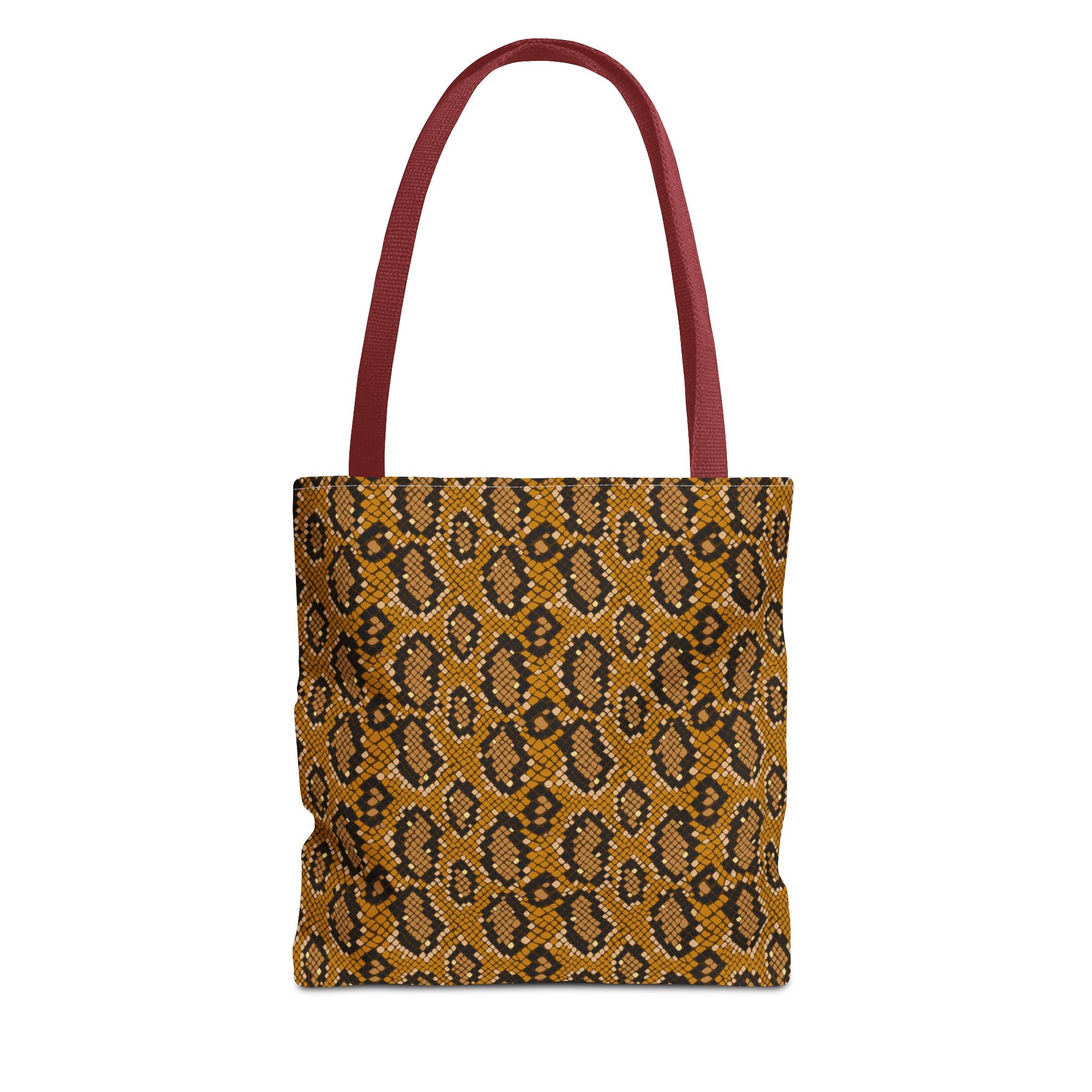 Snake Print Tote Bag — Brown Leopard/Serpent Pattern All-Over-Print Tote