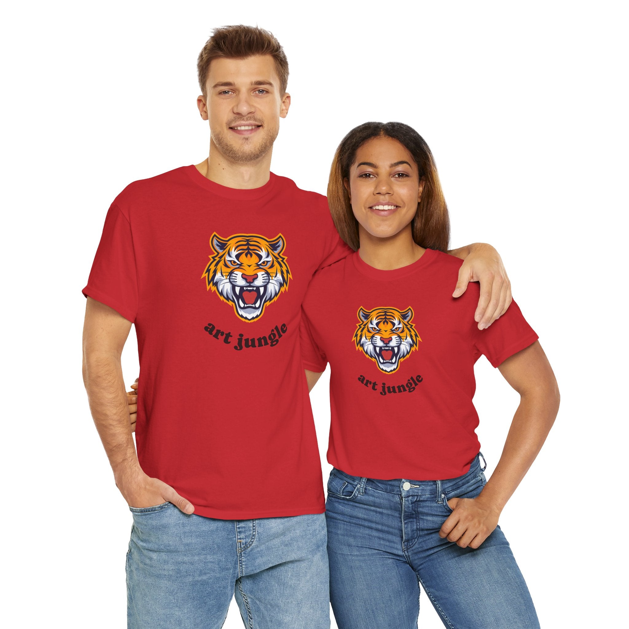 Tiger Head Tee Shirt - Unisex Heavy Cotton