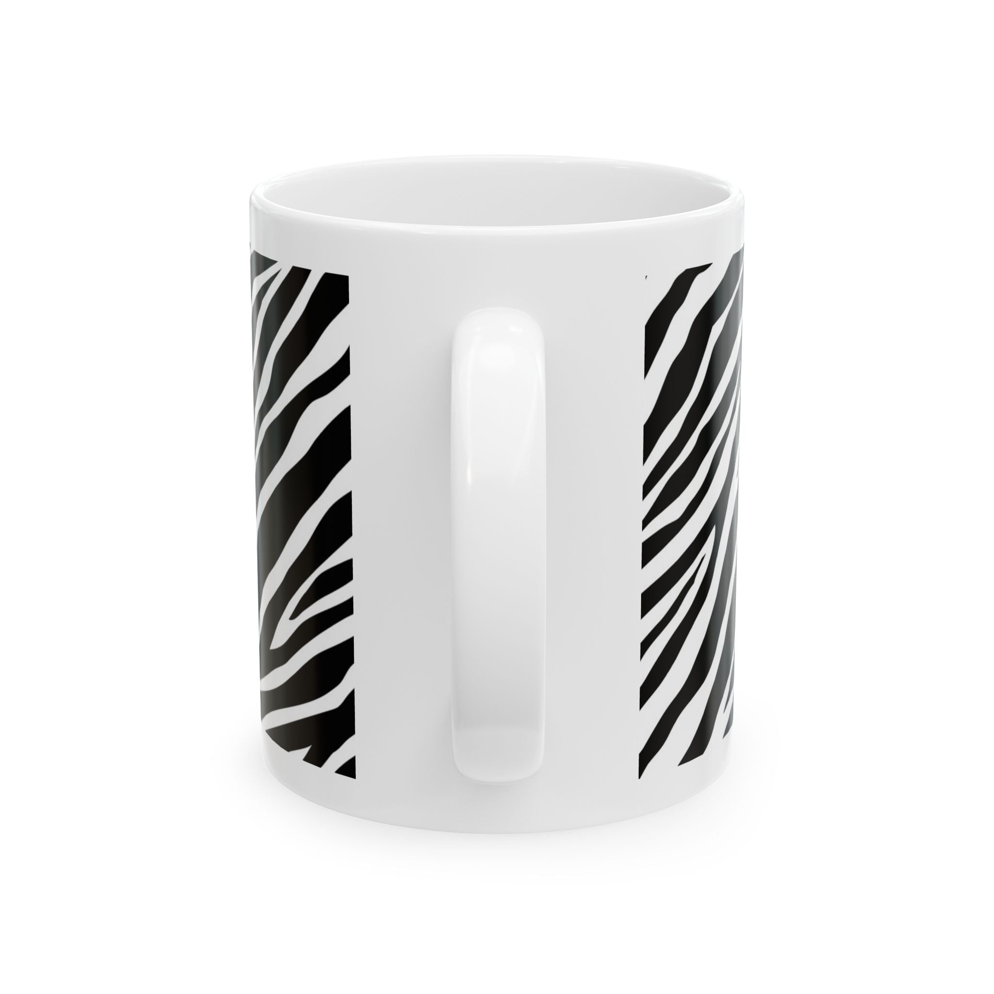 Good Morning Zebra Stripe Ceramic Mug — Art Jungle Coffee Cup (11oz, 15oz)