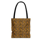 Snake Print Tote Bag — Brown Leopard/Serpent Pattern All-Over-Print Tote