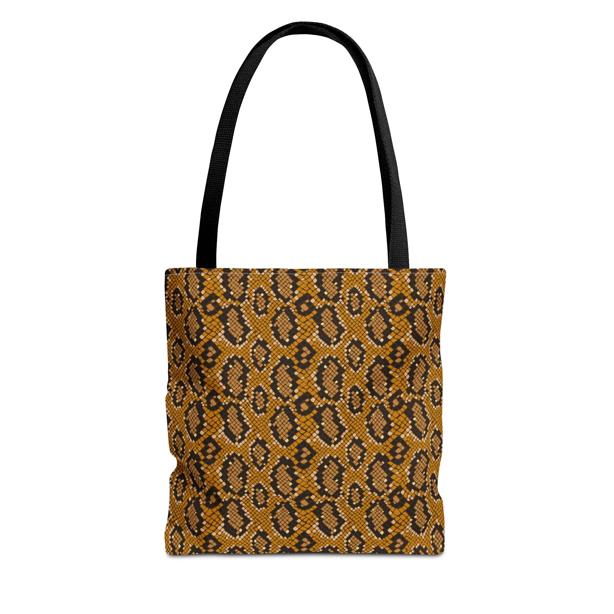 Snake Print Tote Bag — Brown Leopard/Serpent Pattern All-Over-Print Tote