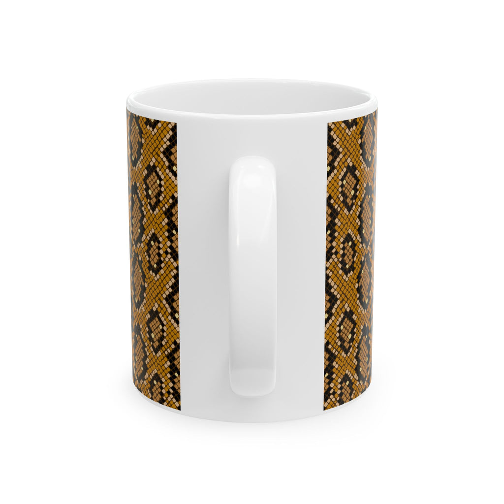 Art Lover Snake Print Ceramic Mug — "Good Morning" Coffee Cup (11oz/15oz)