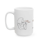 Art Coffee Ceramic Mug — "Good Morning" Minimalist Line Art Coffee Cup (11oz & 15oz)