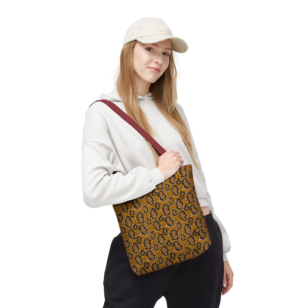 Snake Print Tote Bag — Brown Leopard/Serpent Pattern All-Over-Print Tote