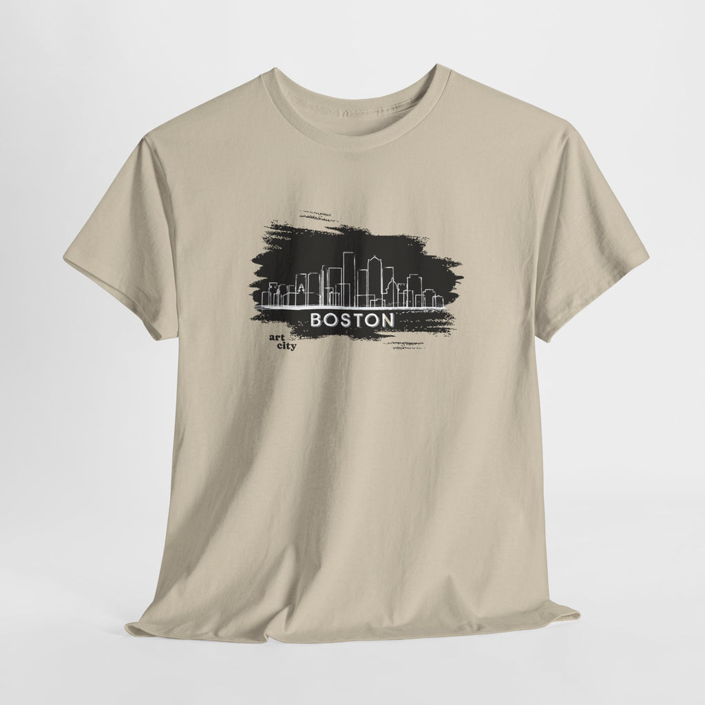 Boston Skyline T-Shirt — Brushstroke Cityscape Tee 