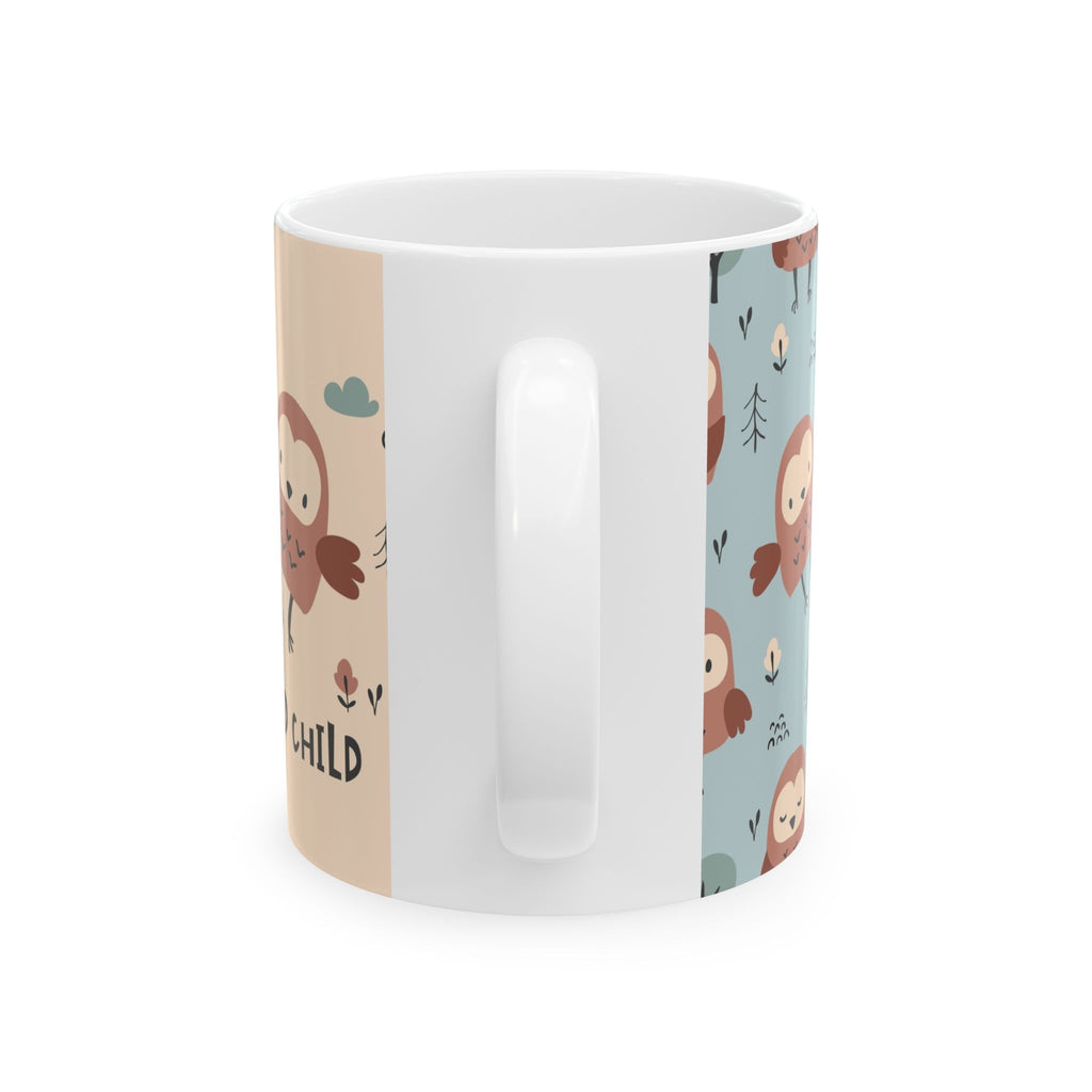 Whimsical Owl Ceramic Mug - Good Morning "Art for Kids"
