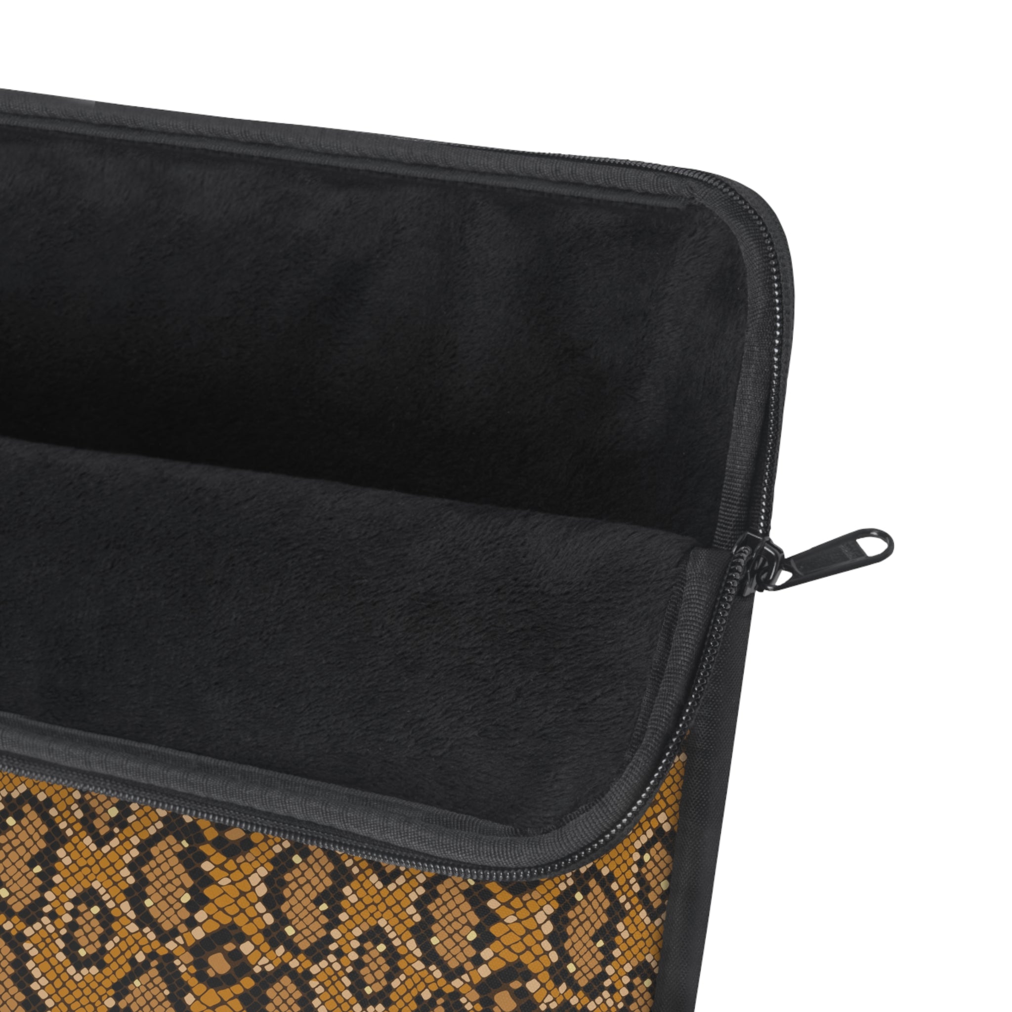 Snake Print Laptop Sleeve — Brown Animal Pattern Protective Case
