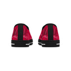 Red Floral Swirl Low Top Sneakers — Women's Casual Canvas Shoes