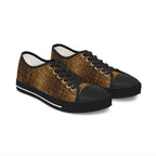 Brown Crocodile Women's Low Top Sneakers — Stylish Casual Shoes