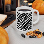 Good Morning Zebra Stripe Ceramic Mug — Art Jungle Coffee Cup (11oz, 15oz)