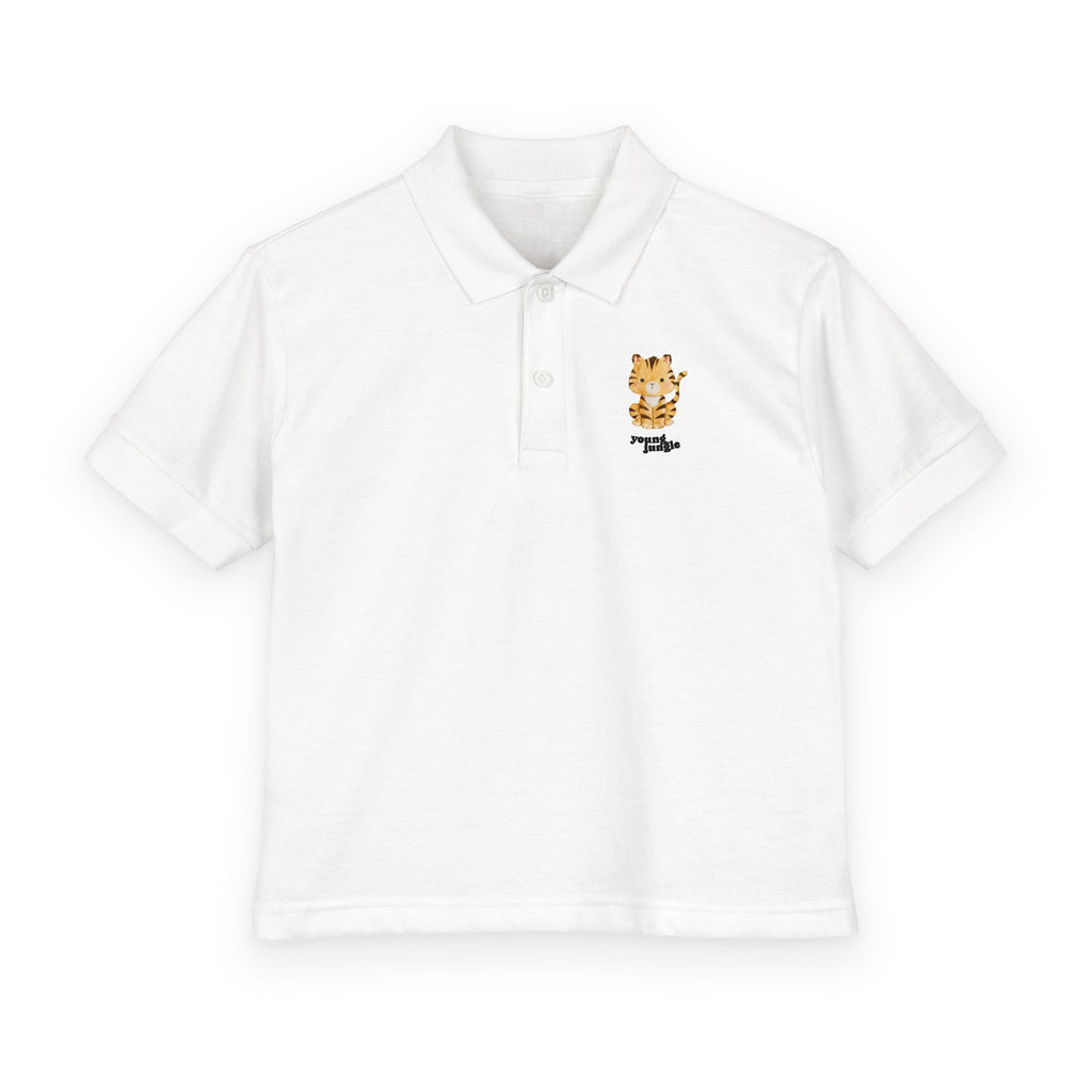 Kids Polo Shirt with Cute Tiger Patch
