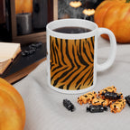 Art Jungle Tiger Stripe Ceramic Mug — "Good Morning" Coffee Cup (11oz & 15oz)