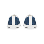 Men's Low Top Sneakers - Navy Indigo Leaf Pattern Casual Canvas Shoes