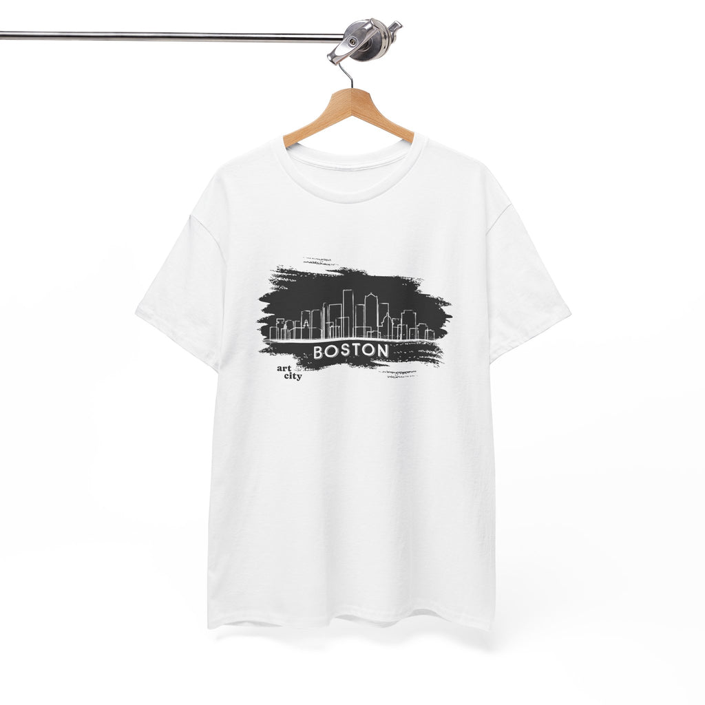 Boston Skyline T-Shirt — Brushstroke Cityscape Tee 