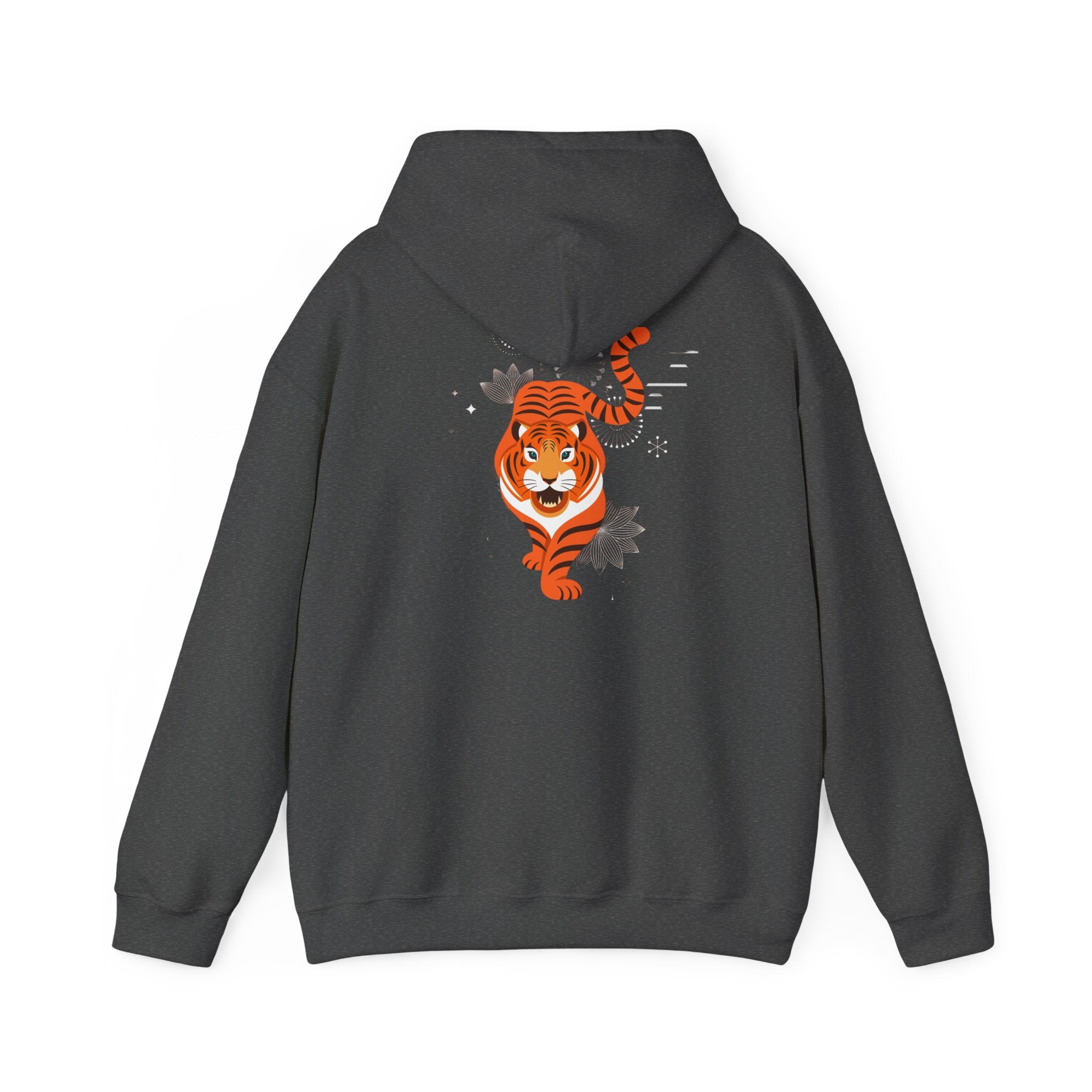 Tiger Graphic Hoodie — Bold Roaring Tiger Back Print Sweatshirt
