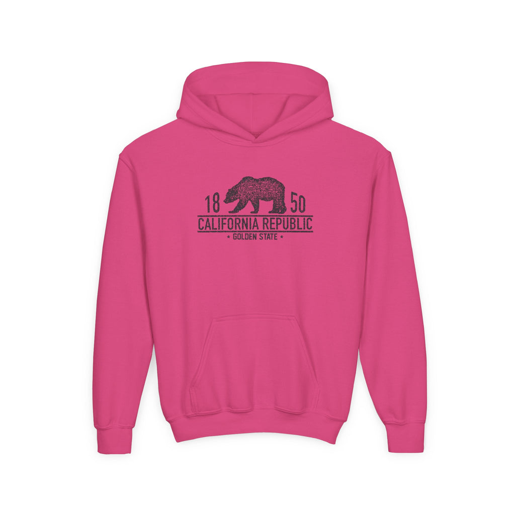 California Republic Youth Hoodie – Vintage Bear 1850 Graphic