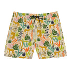 Swim Shorts - Tropical Print Men's Swim Trunks