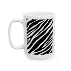 Good Morning Zebra Stripe Ceramic Mug — Art Jungle Coffee Cup (11oz, 15oz)