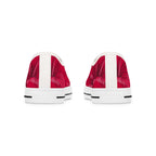 Red Floral Swirl Low Top Sneakers — Women's Casual Canvas Shoes