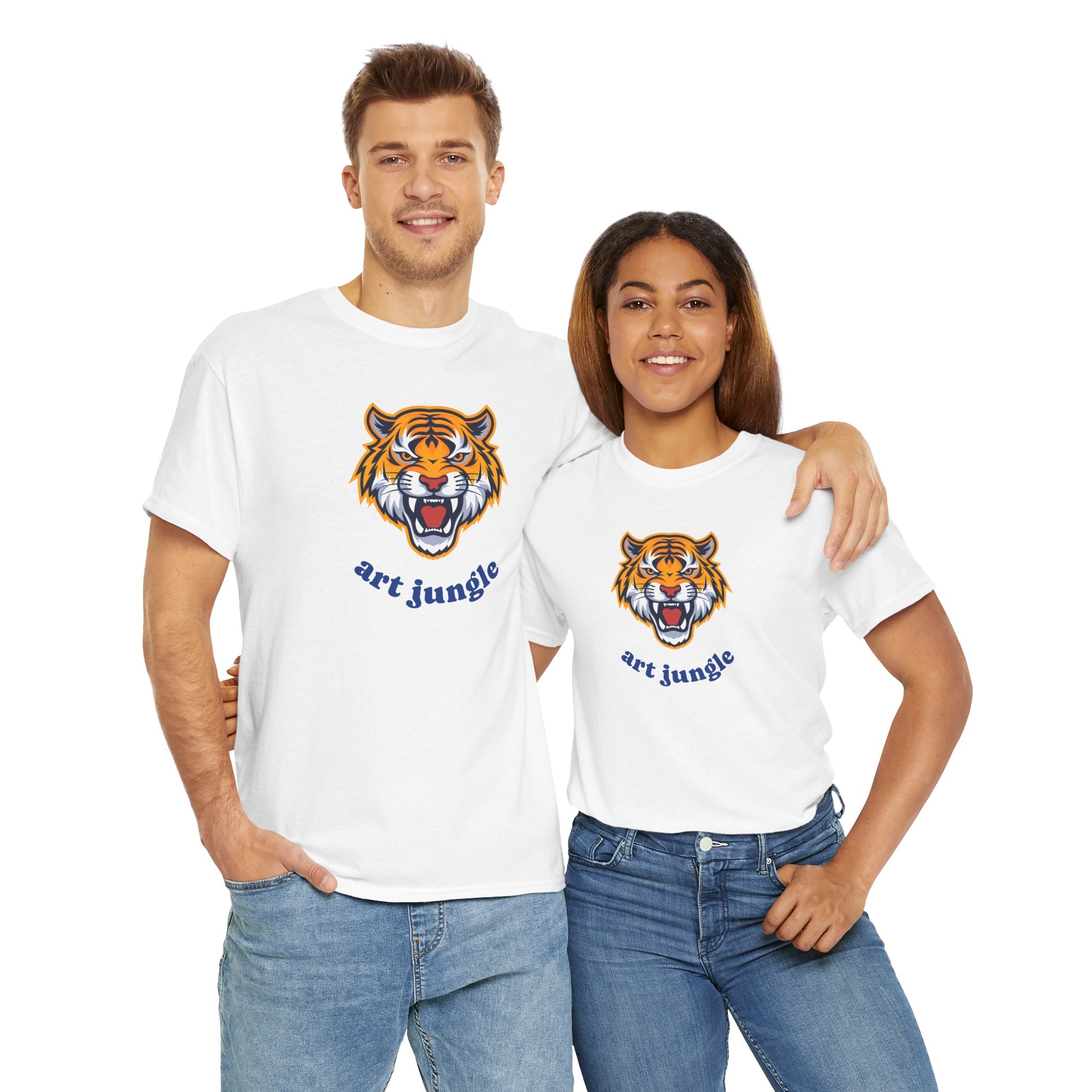 Tiger Head Tee Shirt - Unisex Heavy Cotton