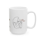 Art Coffee Ceramic Mug — "Good Morning" Minimalist Line Art Coffee Cup (11oz & 15oz)