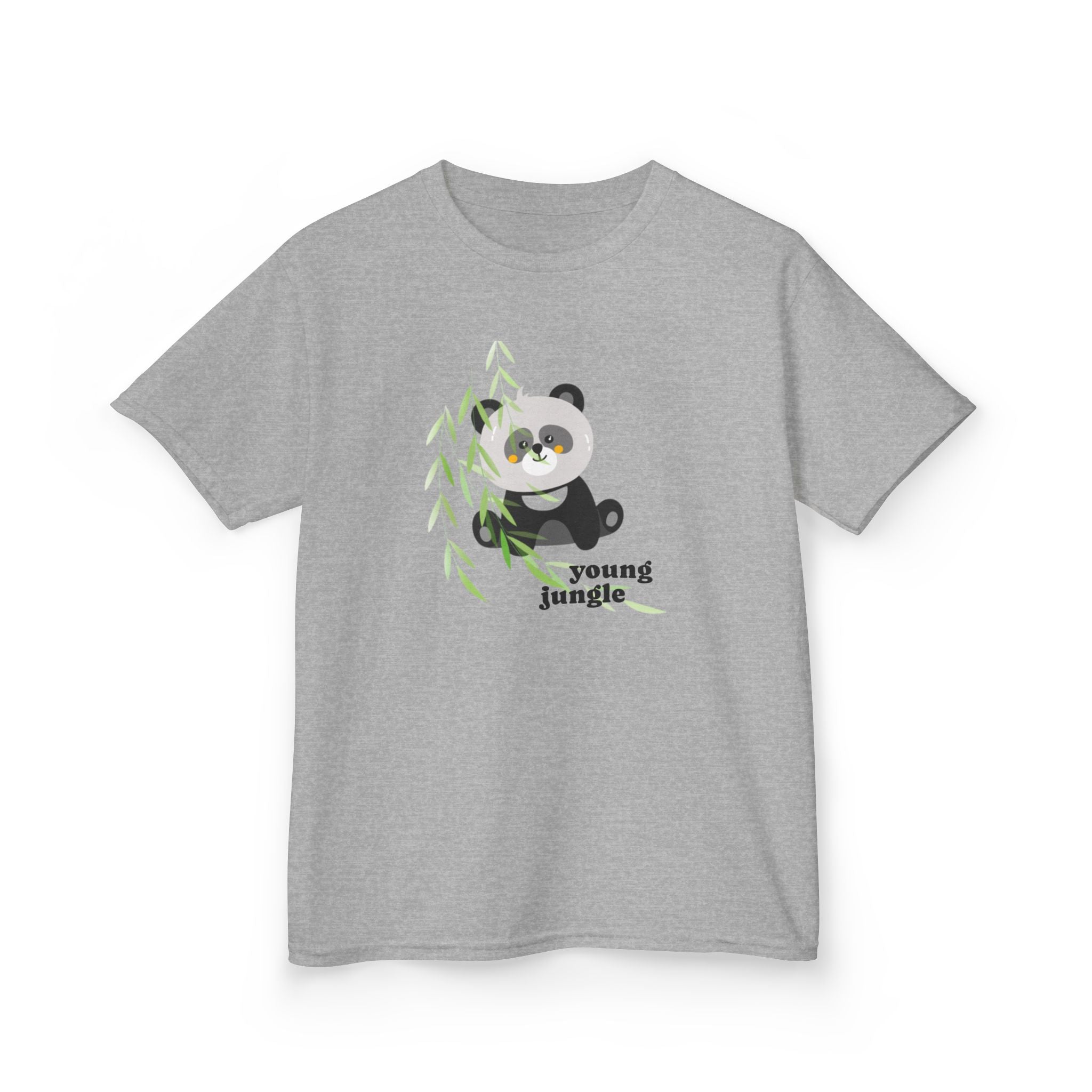 Kids Tee — Cute Panda "Young Jungle" Graphic Shirt 