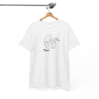Coffee Time Tee — Minimal Line Art Woman Drinking Coffee