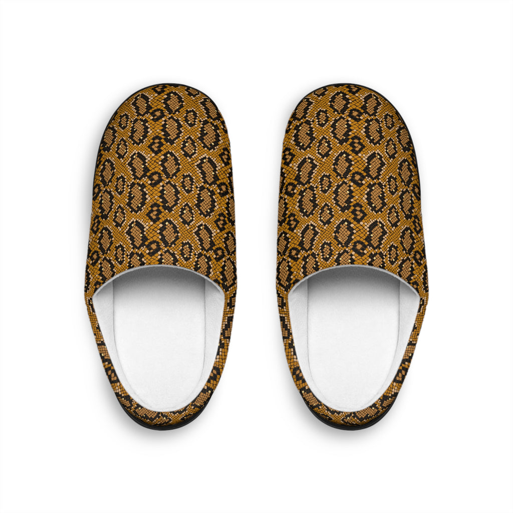 Snake Print Women's Indoor Slippers - Cozy Plush House Shoes