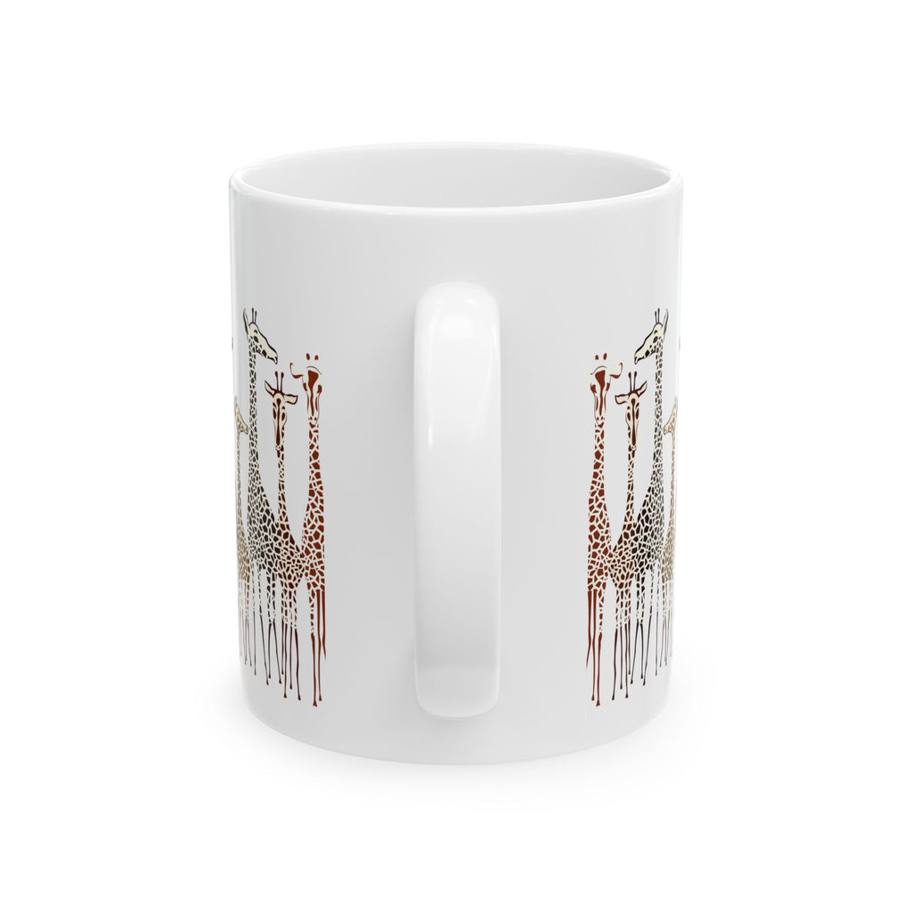 Art Jungle Giraffe Ceramic Mug — "Good Morning" Coffee Cup (11oz, 15oz)