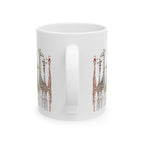 Art Jungle Giraffe Ceramic Mug — "Good Morning" Coffee Cup (11oz, 15oz)