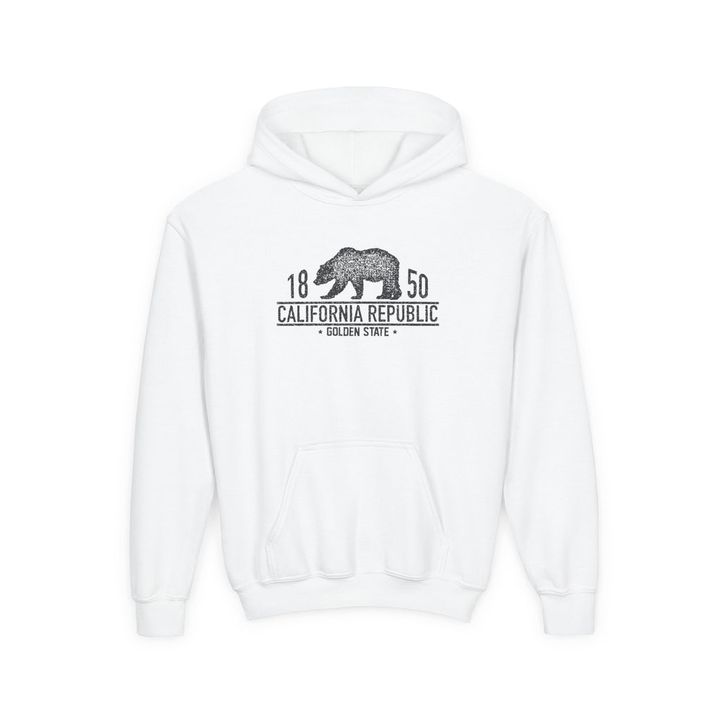 California Republic Youth Hoodie – Vintage Bear 1850 Graphic