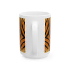 Art Jungle Tiger Stripe Ceramic Mug — "Good Morning" Coffee Cup (11oz & 15oz)