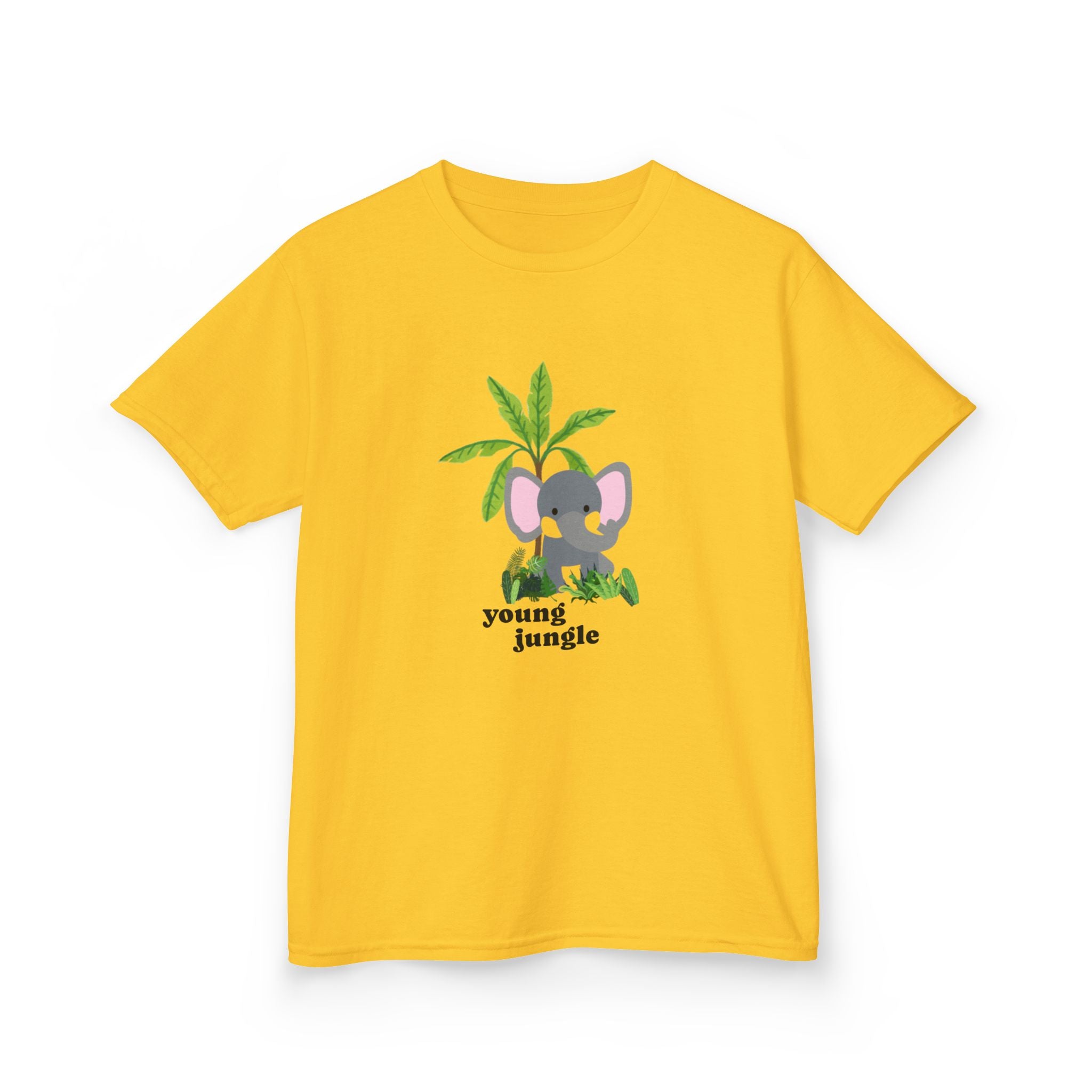 Kids Tee — Cute Elephant "Young Jungle" Graphic