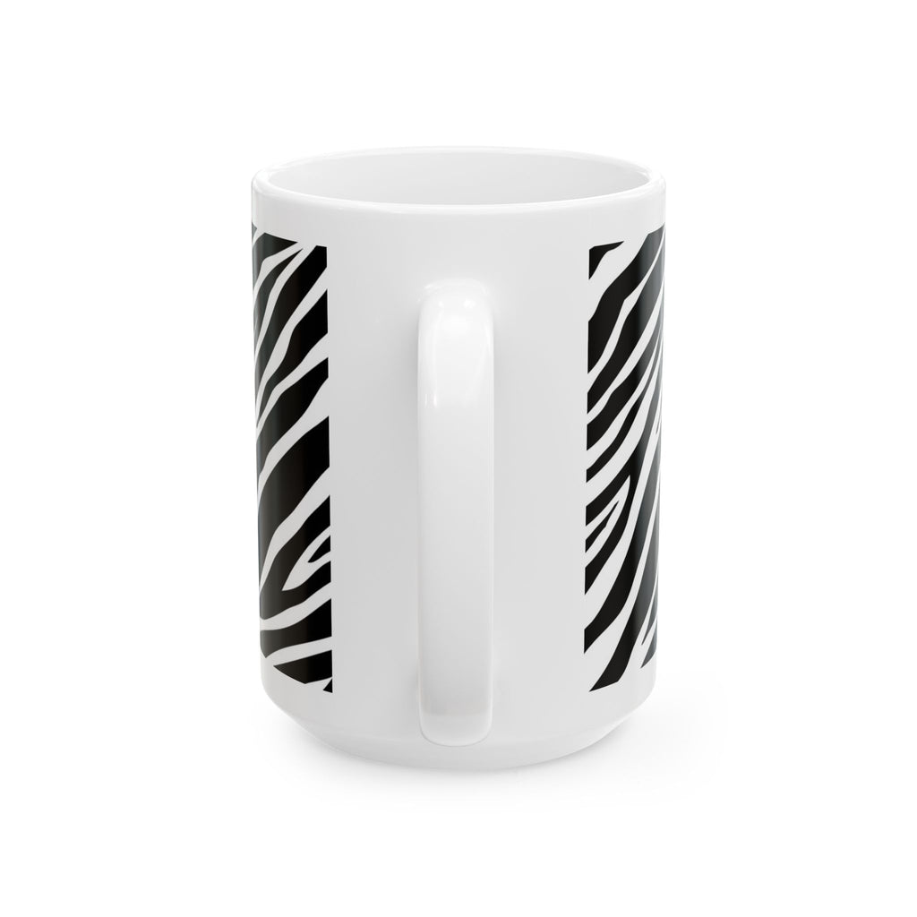 Good Morning Zebra Stripe Ceramic Mug — Art Jungle Coffee Cup (11oz, 15oz)