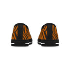 Tiger Stripe Women's Low Top Sneakers — Animal Print Canvas Shoes 