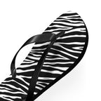 Zebra Print Flip Flops — Black &amp; White Summer Beach Sandals