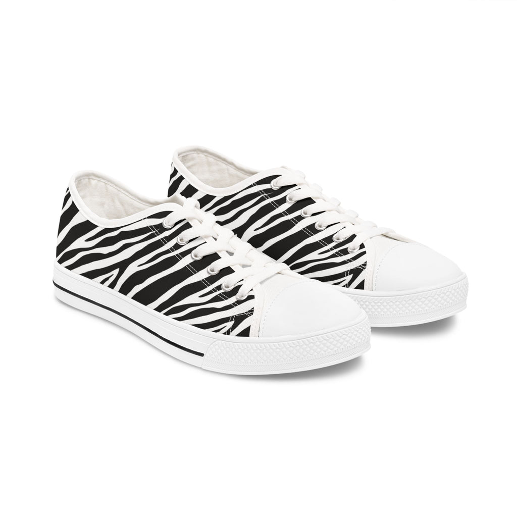 Zebra Print Low Top Sneakers — Women's ZEBRA Pattern Casual Shoes