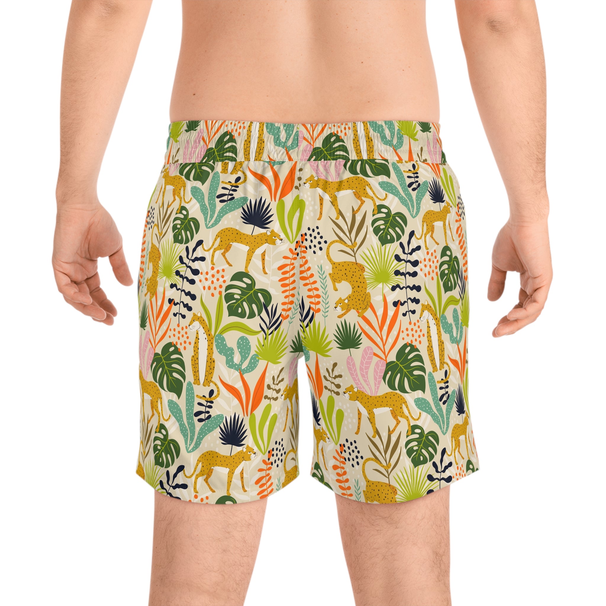 Swim Shorts - Tropical Print Men's Swim Trunks